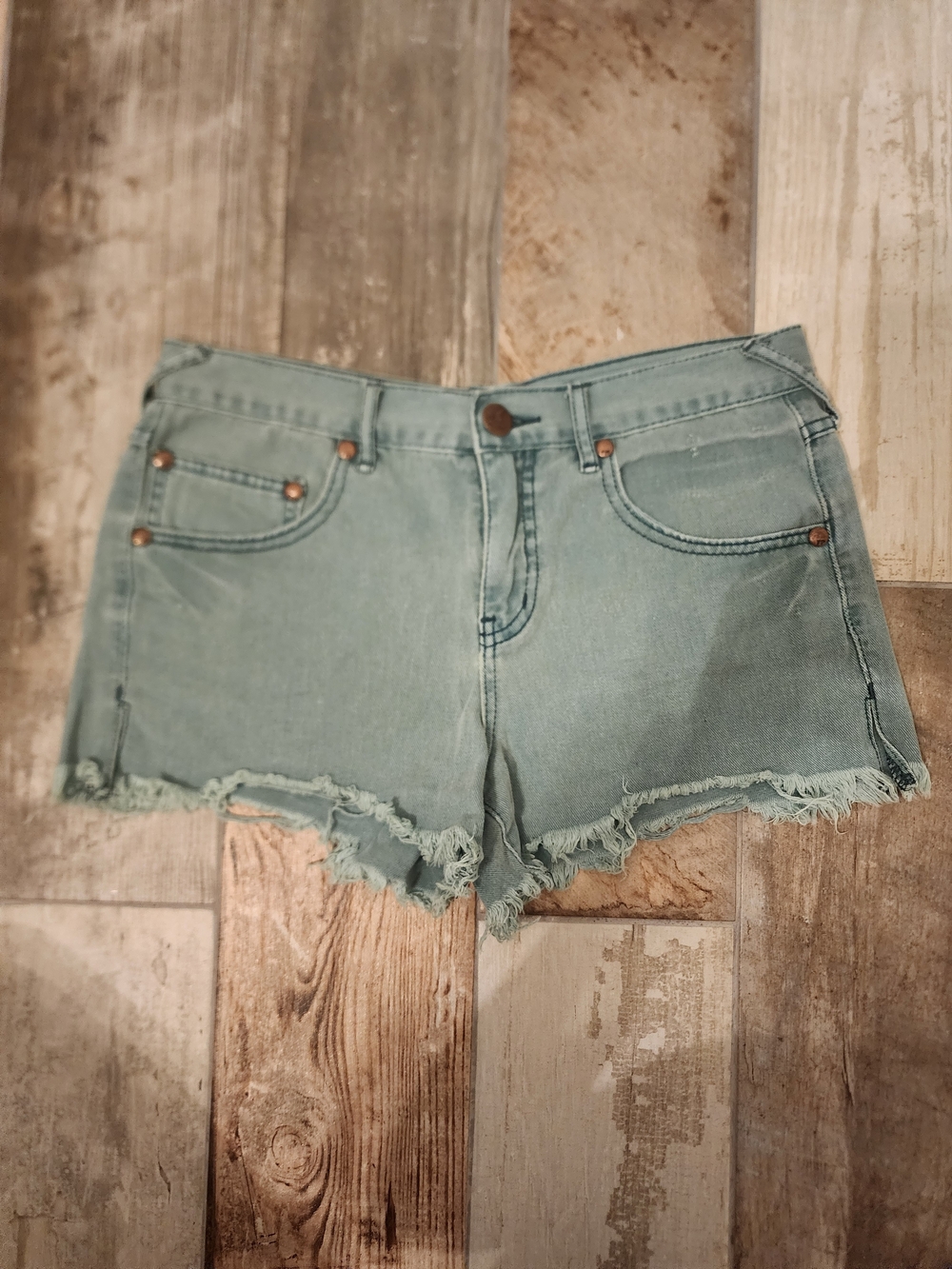 Frayed Hem Mint Green Women's Free People Denim Shorts NWOT